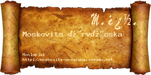 Moskovits Árvácska névjegykártya